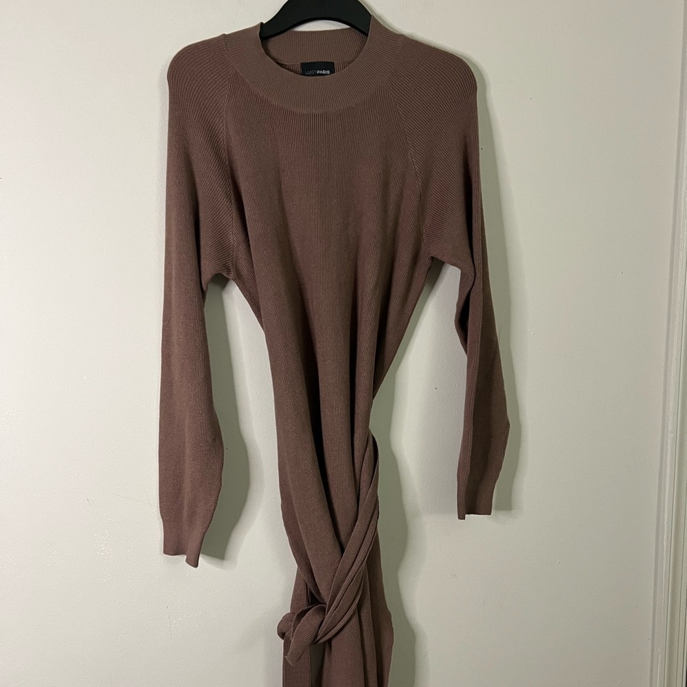 Lucy Paris Women’s Brown Sweater Dress